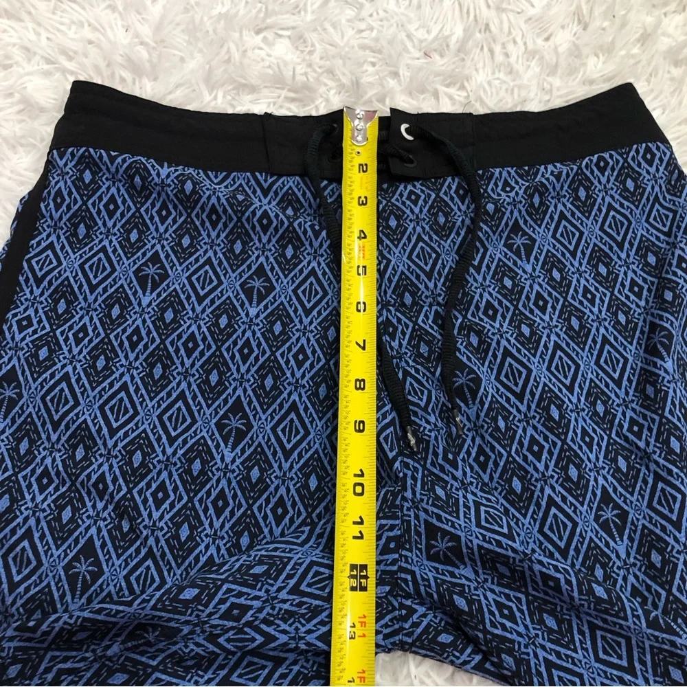 Body Glove Board Short Swimtrunks Diamond Palm Tree Blue Black 30‎